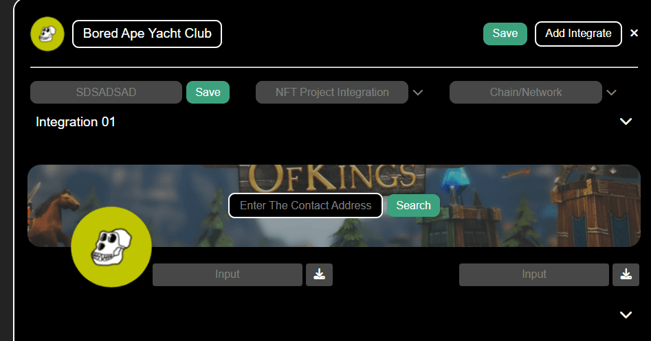 Bored ape yacht club Dashboard